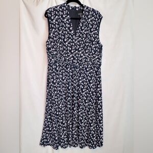 Jessica Howard Floral Fit & Flare Midi Dress - Blue - 18W